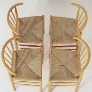 Danish Dining Chairs J-151 by Erik Ole Jørgensen for FDB Møbler, 1960s &#8211; Set of 4 in beech &#038; papercord