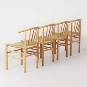 Danish Dining Chairs J-151 by Erik Ole Jørgensen for FDB Møbler, 1960s &#8211; Set of 4 in beech &#038; papercord