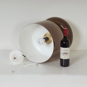 Large Pendant Lamp “Home” by Filippo Mariucci for Harvey Guzzini, 1970s &#8211; Ø33 cm, Brown-White Plexiglass