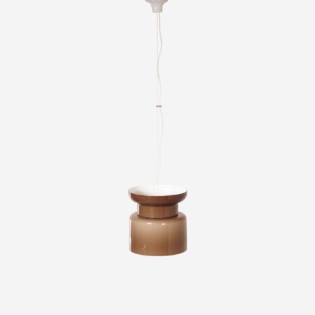 Large Pendant Lamp “Home” by Filippo Mariucci for Harvey Guzzini, 1970s - Ø33 cm, Brown-White Plexiglass