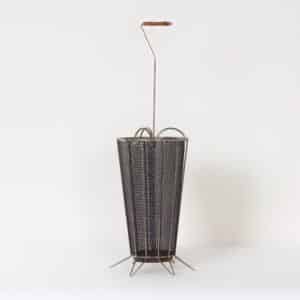 Mid-Century Umbrella Stand &#8211; Perforated Metal &#038; Chrome, Mategot Style, 1950s