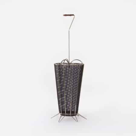 Mid-Century Umbrella Stand - Perforated Metal & Chrome, Mategot Style, 1950s