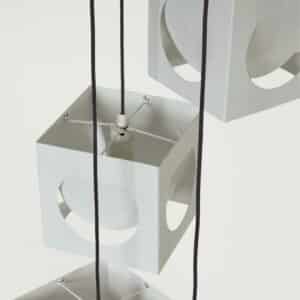 Scandinavian Pendant Lamp by Shogo Suzuki for Orno Stockmann (1960s) &#8211; 6 Minimalist Cube Lamps with Geometric Play of Light