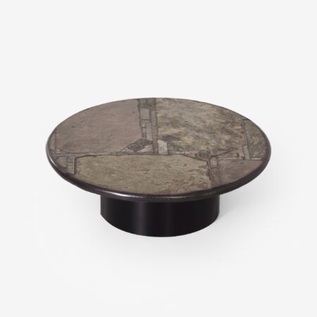 Brutalist Coffee Table by Marcus Kingma, 1994 - Handmade, Natural Stone, Concrete and Bronze