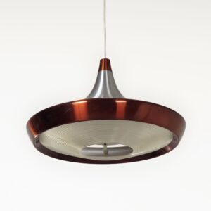 Pendant Lamp NPD 82 by Philips Design Team for Philips, 1965 – Silver, Topaz Details, Plexiglass Diffuser