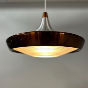 Pendant Lamp NPD 82 by Philips Design Team for Philips, 1965 – Silver, Topaz Details, Plexiglass Diffuser