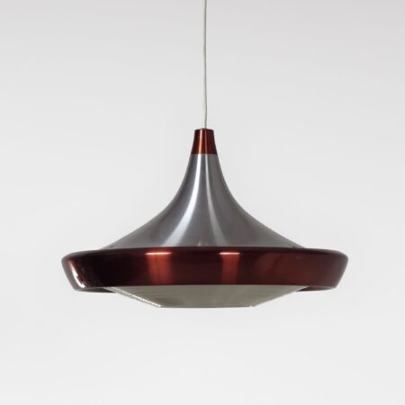 Pendant Lamp NPD 82 by Philips Design Team for Philips, 1965 – Silver, Topaz Details, Plexiglass Diffuser