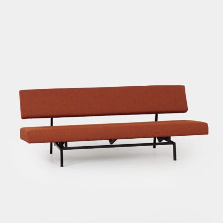 Sofa bed BR 53 9 by Martin Visser for 't Spectrum, 1960 - Black Frame, Orange-Brown Upholstery