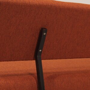 Sofa bed BR 53 9 by Martin Visser for &#8216;t Spectrum, 1960 &#8211; Black Frame, Orange-Brown Upholstery