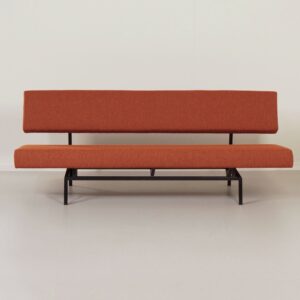 Sofa bed BR 53 9 by Martin Visser for &#8216;t Spectrum, 1960 &#8211; Black Frame, Orange-Brown Upholstery