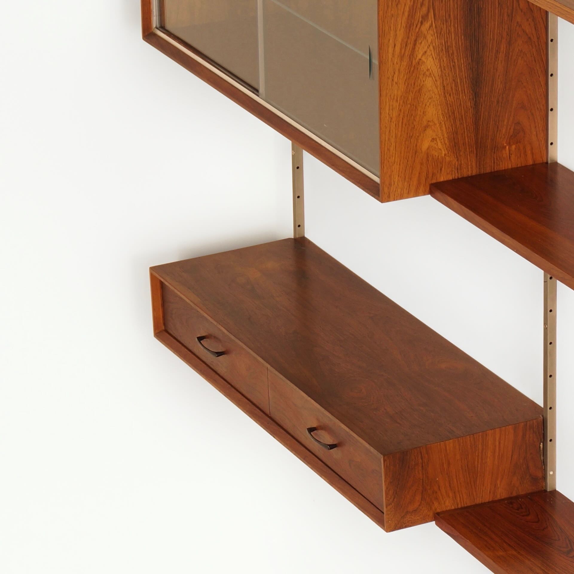 Vintage Design Wall System by Tetex, 1960s &#8211; Rosewood, Modular with Display Case and Drawer