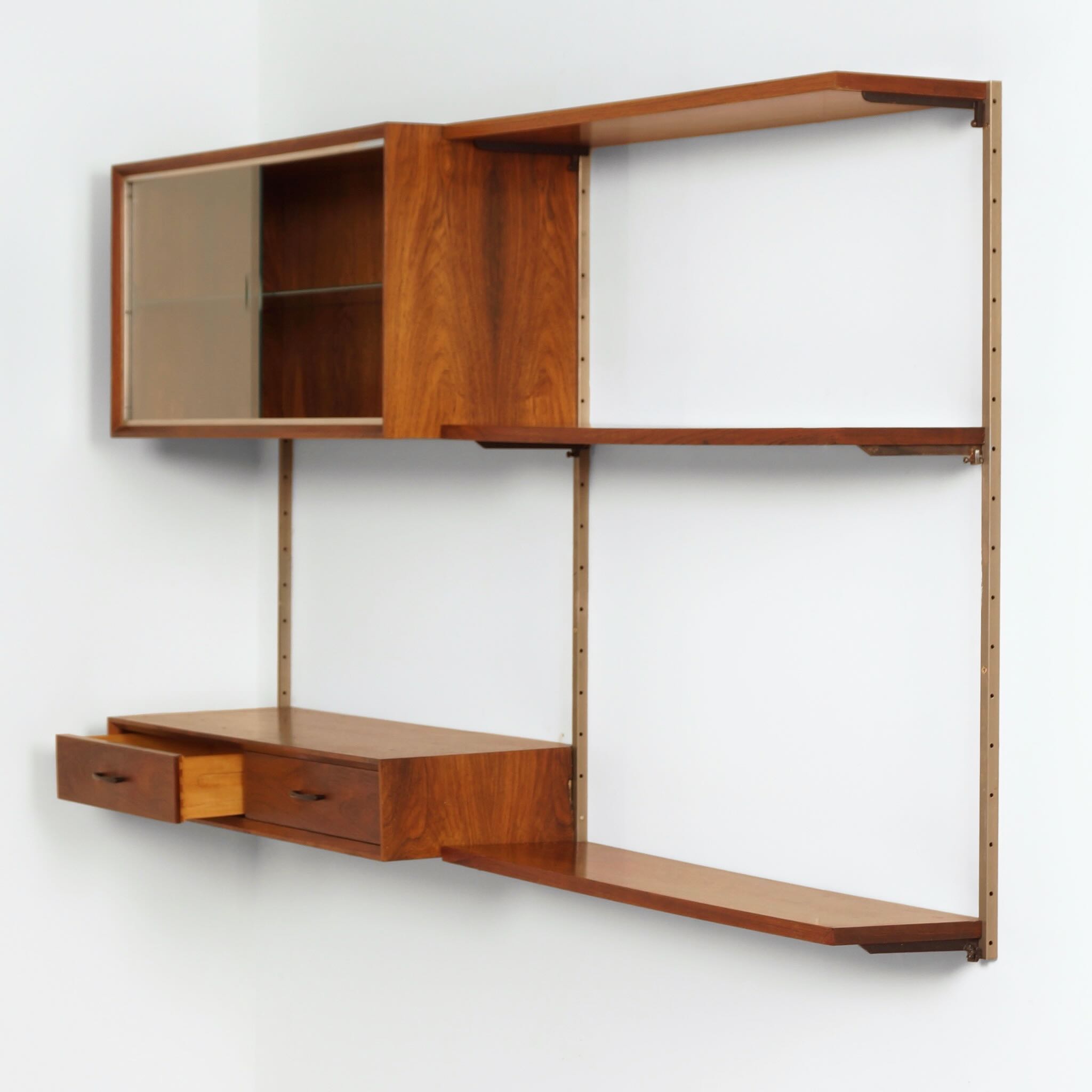 Vintage Design Wall System by Tetex, 1960s &#8211; Rosewood, Modular with Display Case and Drawer