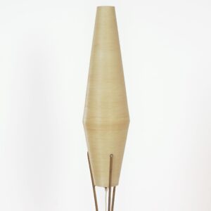 Brass Floor Lamp by Cosack Leuchten, 1950s – Cocoon-Shaped Fiberglass Shade