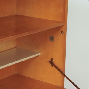 Bookcase BB 54 with Secretaire by Cees Braakman for Pastoe, 1957 – U-shaped Legs and Birch Veneer, Rare Early Edition