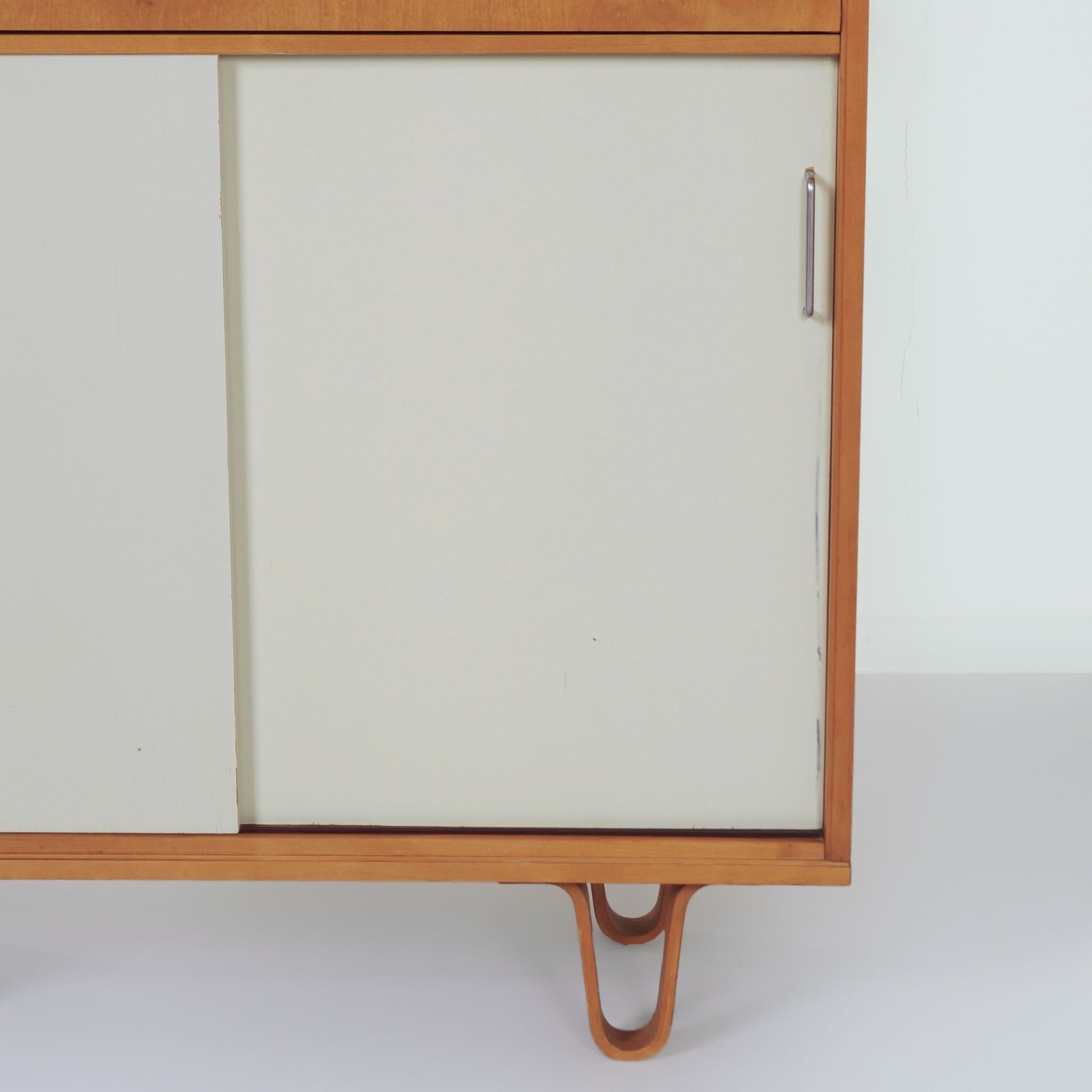 Bookcase BB 54 with Secretaire by Cees Braakman for Pastoe, 1957 – U-shaped Legs and Birch Veneer, Rare Early Edition