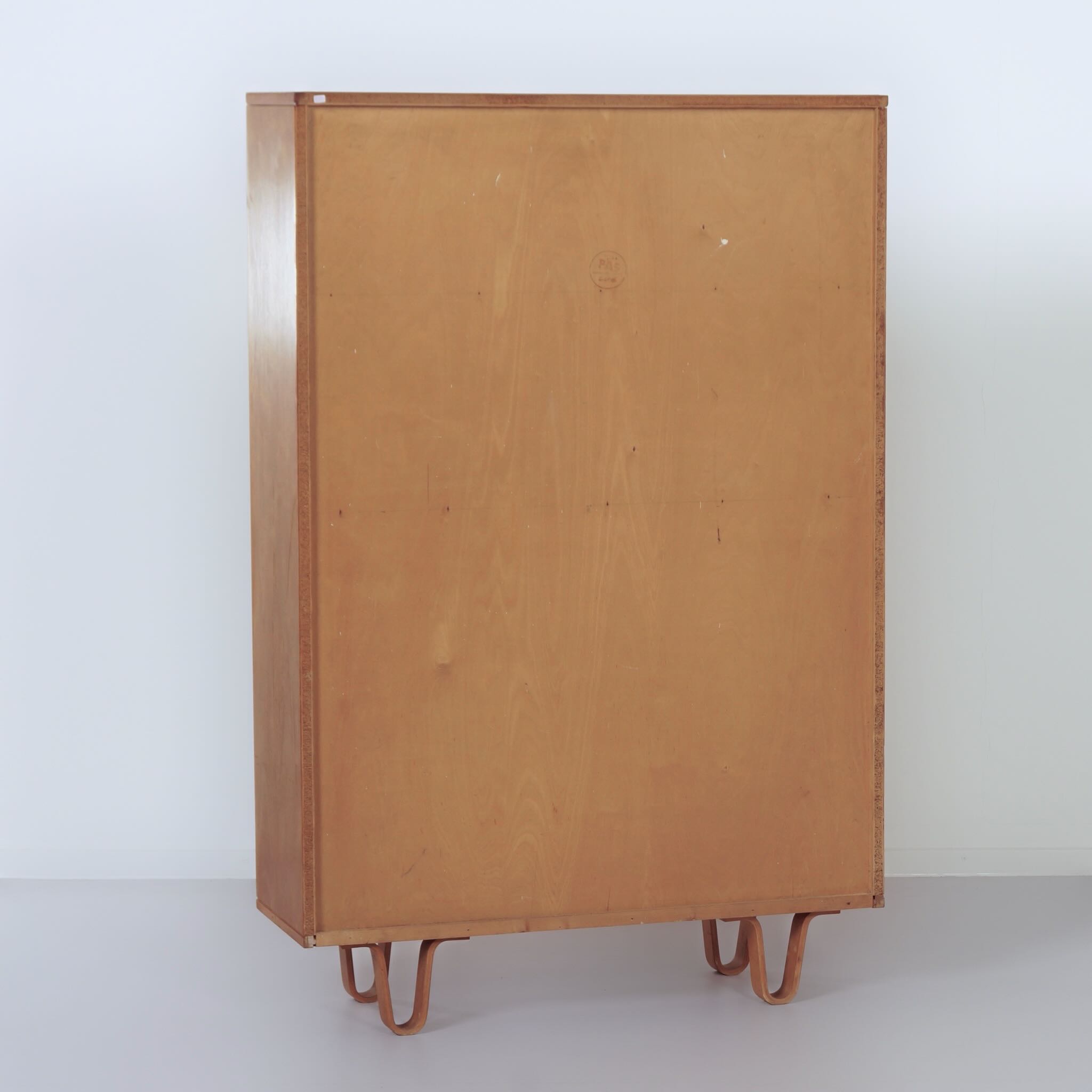 Bookcase BB 54 with Secretaire by Cees Braakman for Pastoe, 1957 – U-shaped Legs and Birch Veneer, Rare Early Edition