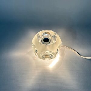 Ice Cube Table Lamp by Peill &#038; Putzler, Germany, 1980s – Etched Crystal Glass