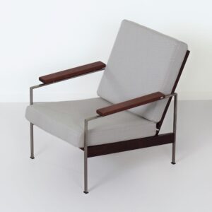 Vintage Sofa set by Furniture Industry Gelderland, 1960s &#8211; Teak wood, New Light Grey Kvadrat Fabric