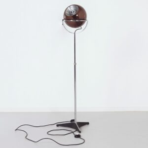 Globe floor lamp by Frank Ligtelijn for Raak Amsterdam, 1960s, smoked glass, 1st edition