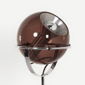 Globe floor lamp by Frank Ligtelijn for Raak Amsterdam, 1960s, smoked glass, 1st edition