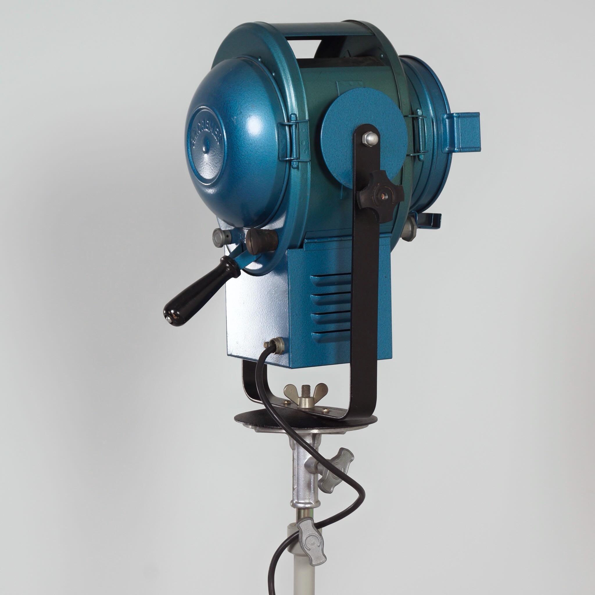 Vintage Theater Spotlight by A.E. Cremer from the 1950s in Blue Metal
