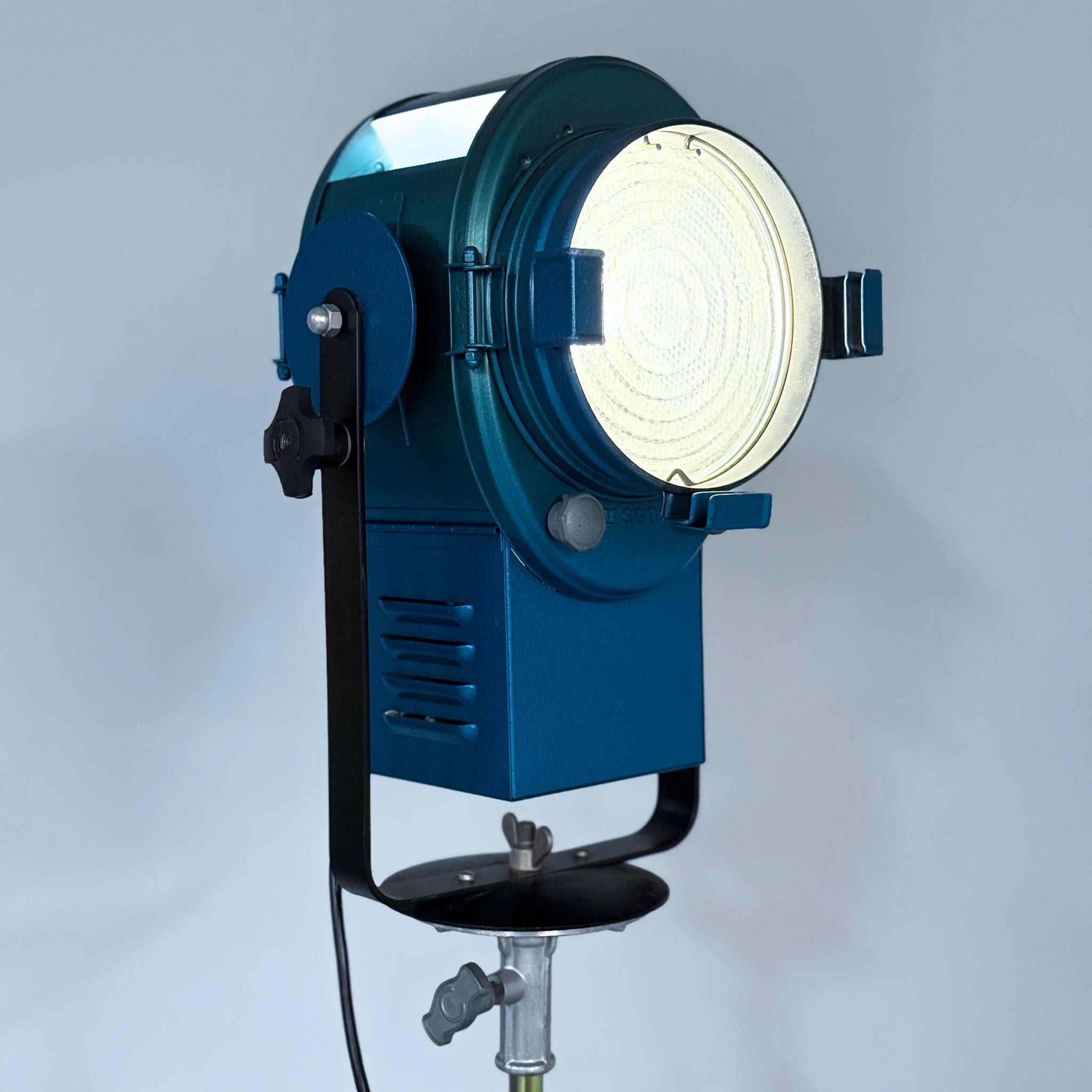Vintage Theater Spotlight by A.E. Cremer from the 1950s in Blue Metal