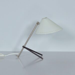 Pinocchio table lamp by H. Busquet for Hala from the 1950s in white metal