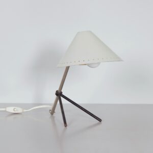 Pinocchio table lamp by H. Busquet for Hala from the 1950s in white metal