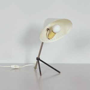 Pinocchio table lamp by H. Busquet for Hala from the 1950s in white metal