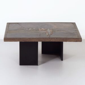 Coffee Table by Paul Kingma, 1970s, Brutalist Mosaic Top, Signed
