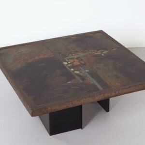 Coffee Table by Paul Kingma, 1970s, Brutalist Mosaic Top, Signed