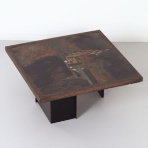 Coffee Table by Paul Kingma, 1970s, Brutalist Mosaic Top, Signed