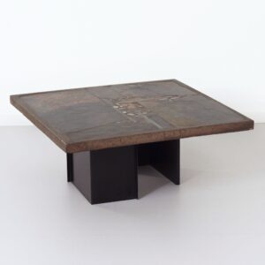 Coffee Table by Paul Kingma, 1970s, Brutalist Mosaic Top, Signed