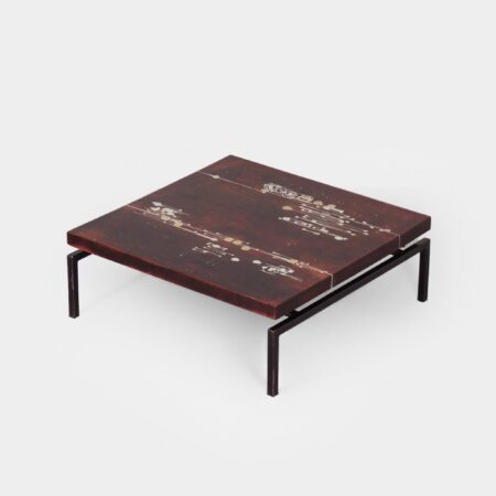 Coffee Table by Paul Kingma, 1970s – Ebony with Brass and Resin Inlay