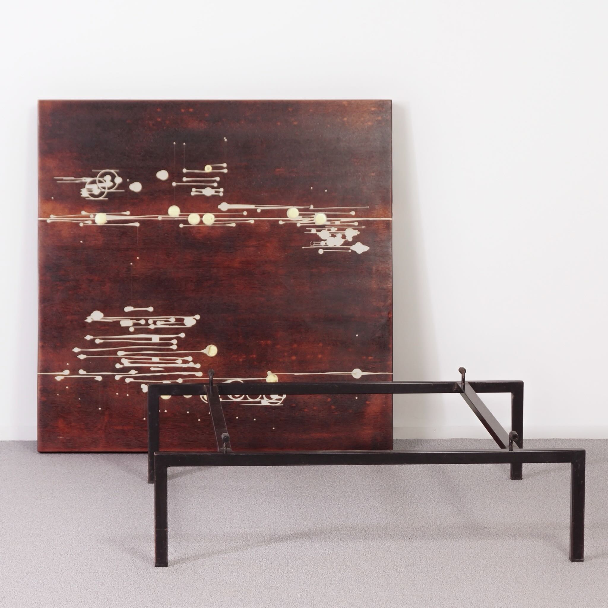 Coffee Table by Paul Kingma, 1970s – Ebony with Brass and Resin Inlay