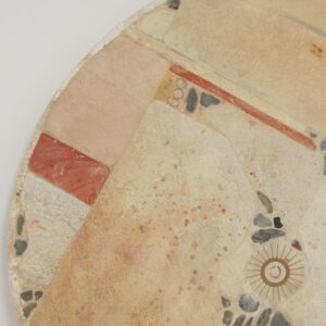 Round Coffee Table by Paul Kingma, 1981, White Stone and Mosaic Top