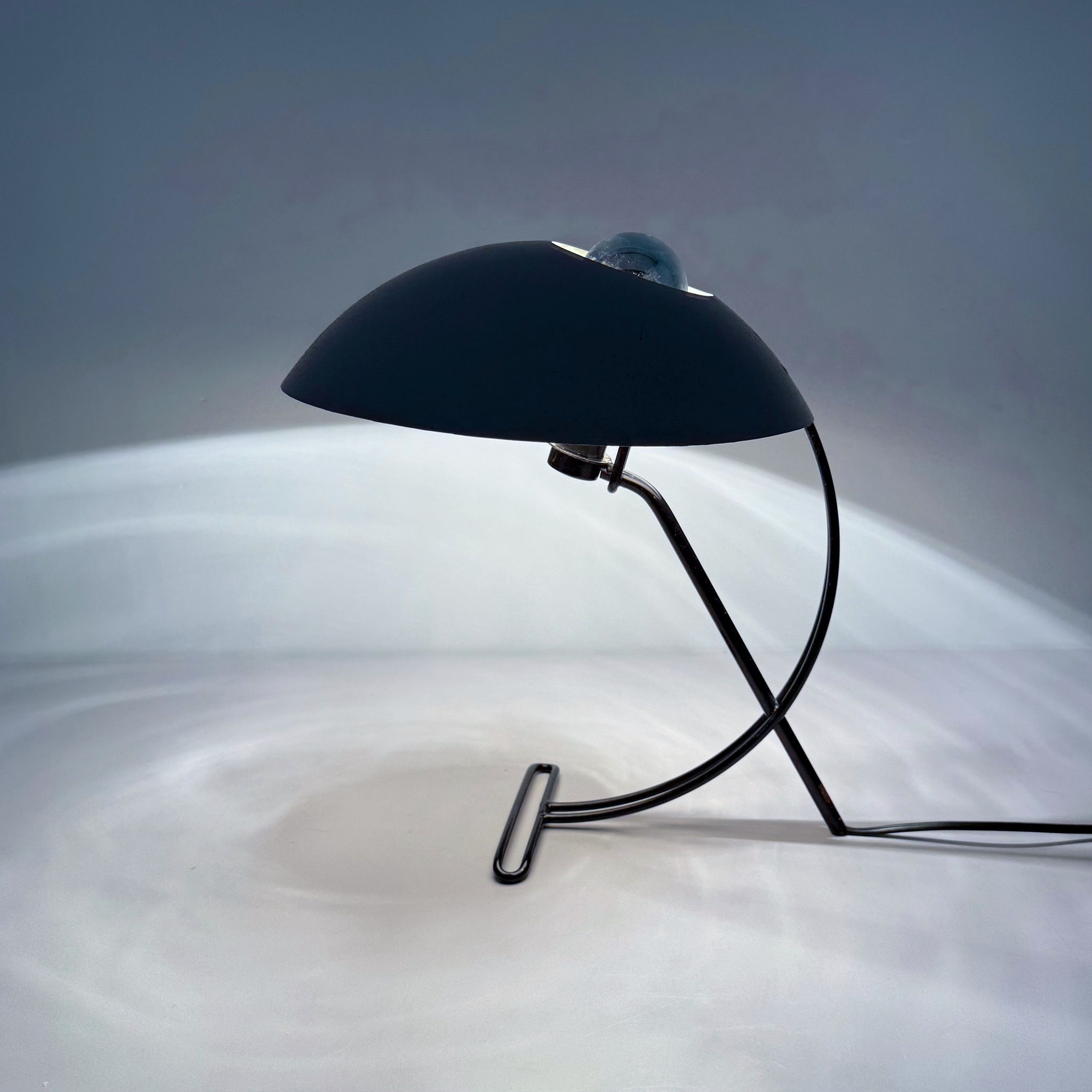 NB100 desk lamp by Louis Kalff for Philips from the 1950s in grey metal