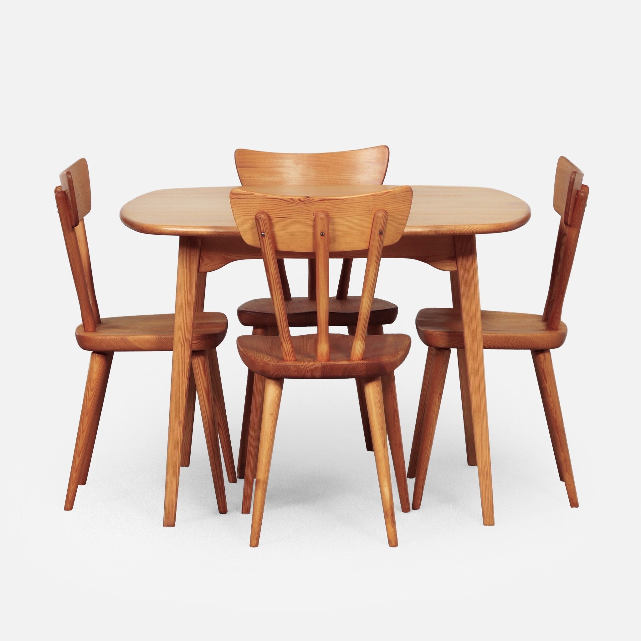 Pine Dining Set by Göran Malmvall for Karl Andersson from the 1950s, Svensk Fur Series
