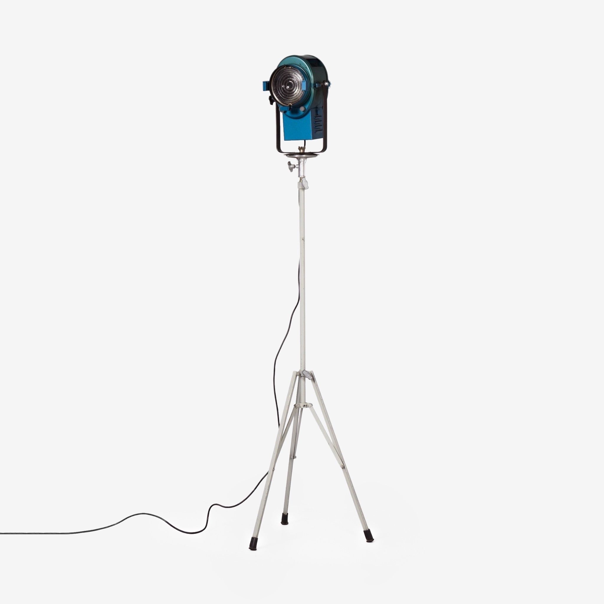 Vintage Theater Spotlight by A.E. Cremer from the 1950s in Blue Metal