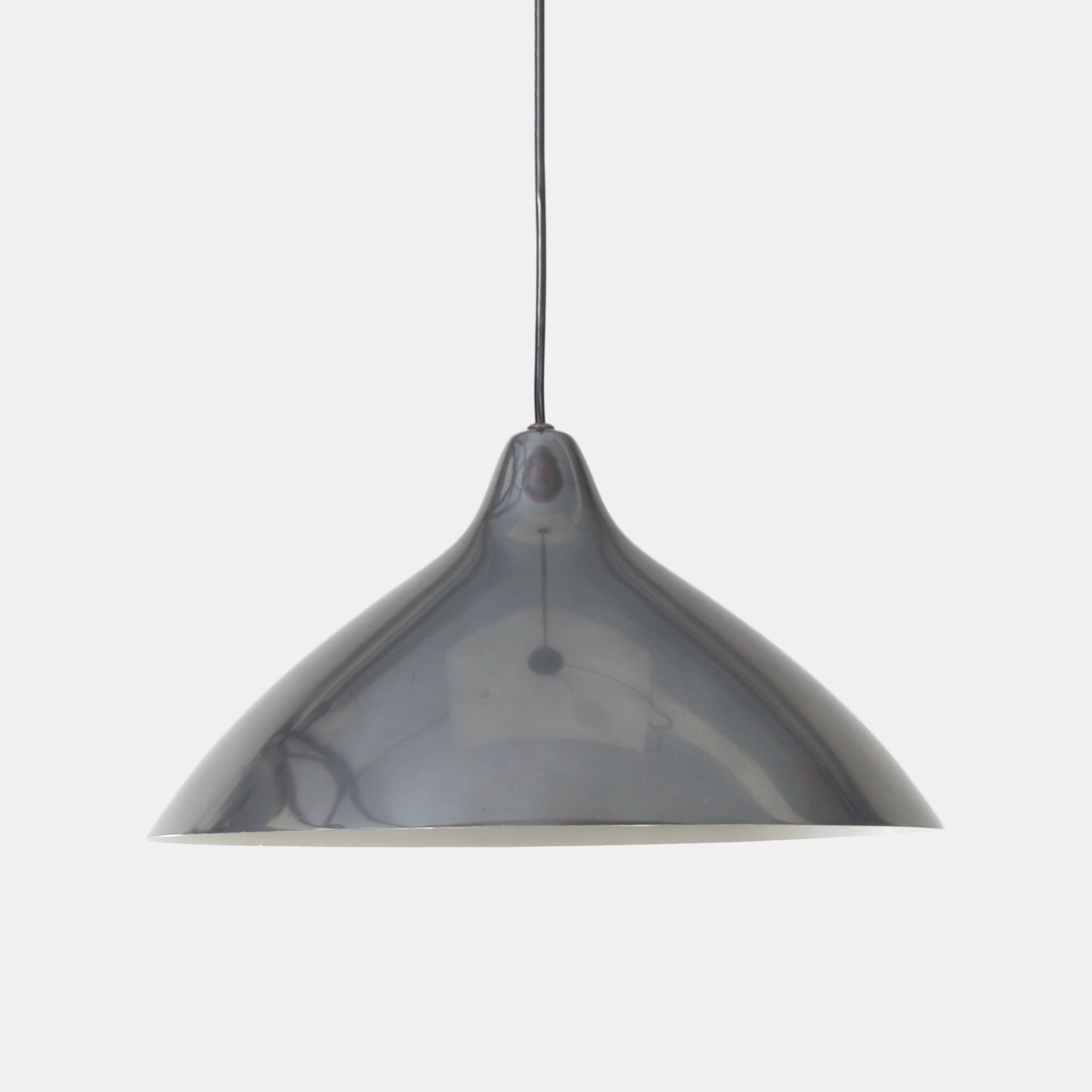 Pendant lamp by Lisa Johansson Pape for Orno, Finland, 1960s | Silver Colored