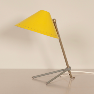 Pinokkio table lamp by H. Busquet for Hala from the 1950s in yellow metal
