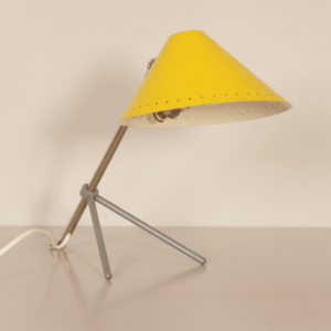 Pinokkio table lamp by H. Busquet for Hala from the 1950s in yellow metal