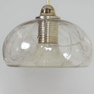 Pendant lamp by Doria Leuchten from the 1980s in volcano glass and brass