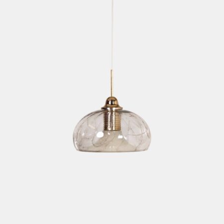 Pendant lamp by Doria Leuchten from the 1980s in volcano glass and brass