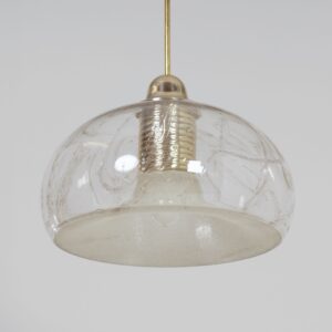 Pendant lamp by Doria Leuchten from the 1980s in volcano glass and brass
