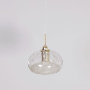 Pendant lamp by Doria Leuchten from the 1980s in volcano glass and brass