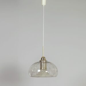 Pendant lamp by Doria Leuchten from the 1980s in volcano glass and brass