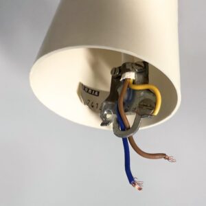 Pendant lamp by Doria Leuchten from the 1980s in volcano glass and brass