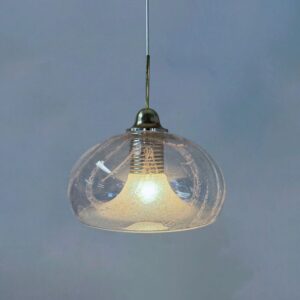 Pendant lamp by Doria Leuchten from the 1980s in volcano glass and brass
