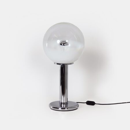 Murano Table Lamp by Targetti Sankey from the 1960s with Chrome Base and Glass Globe